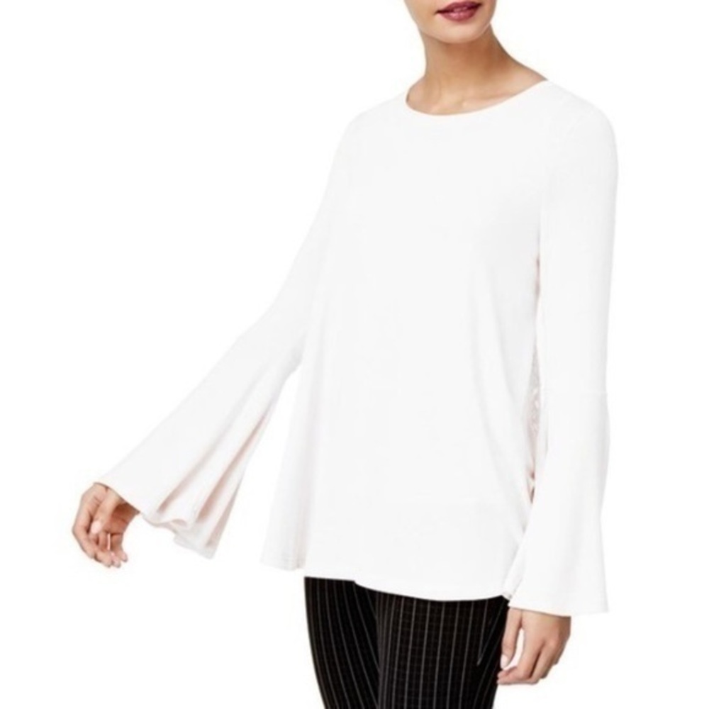 Olivia & Grace Lace Ivory High-Low Pullover Top